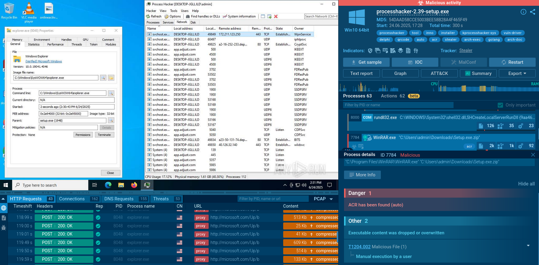ACR Stealer analysis in Interactive Sandbox
