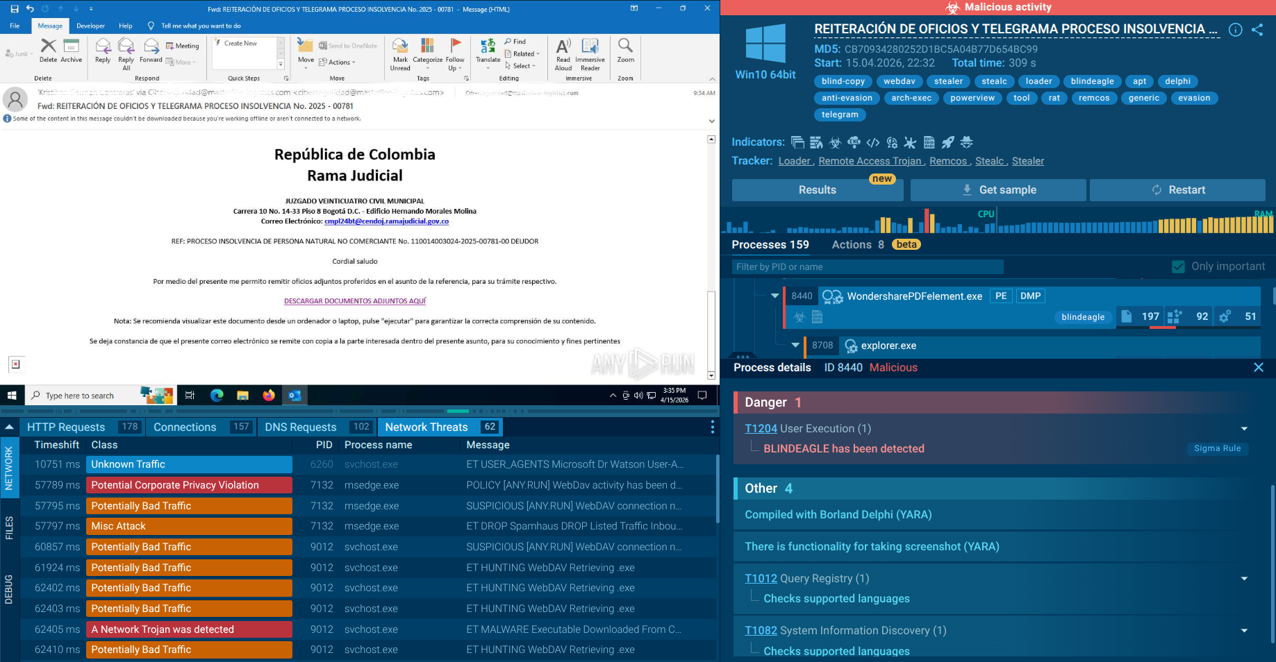 BlindEagle analysis in ANY.RUN