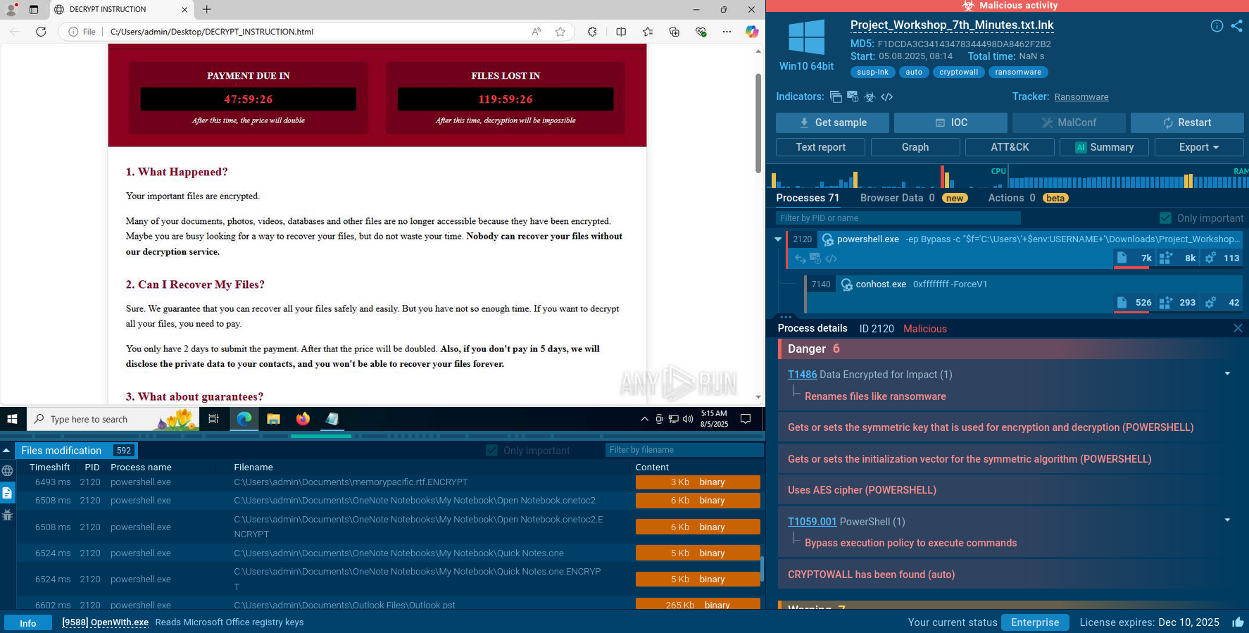 CryptoWall analysis in ANY.RUN