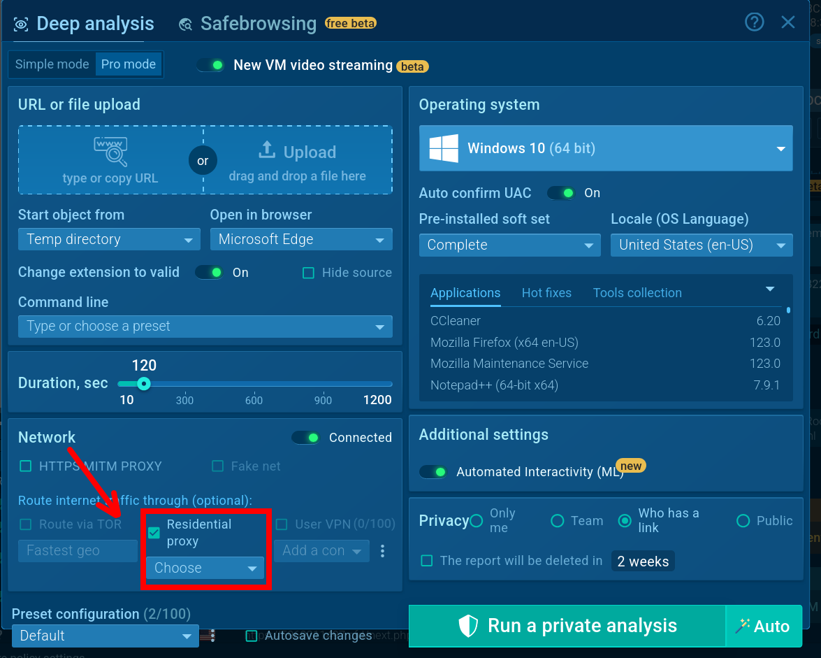 EvilProxy analysis in Interactive Sandbox
