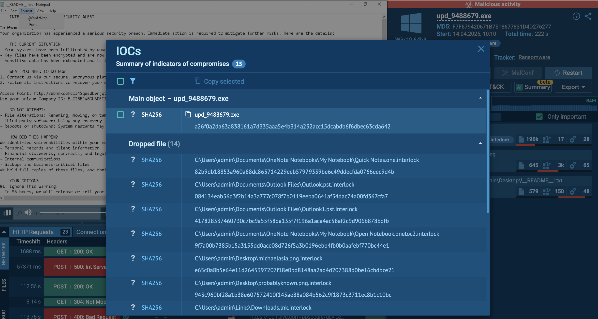 Interlock malicious files