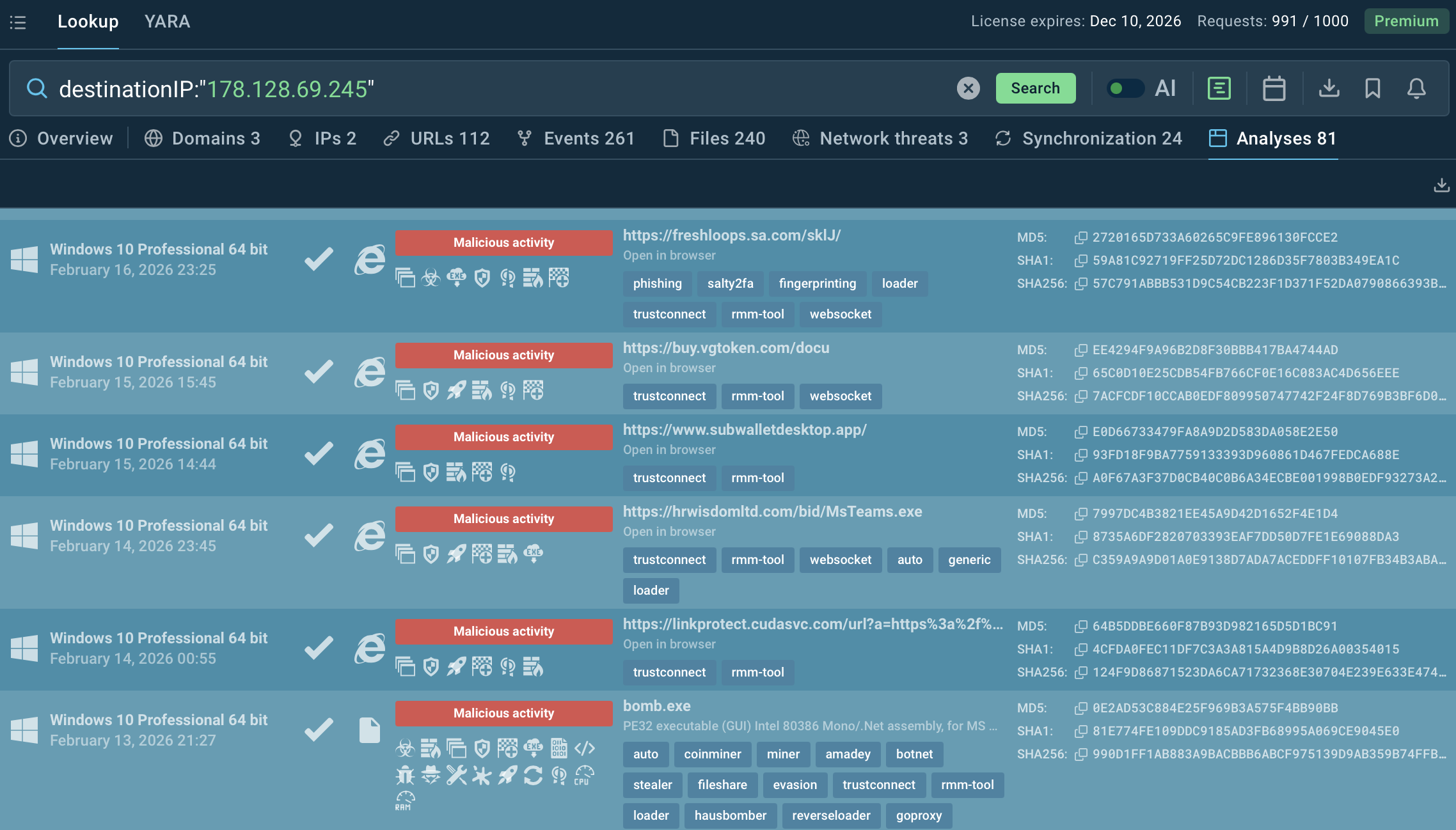 TrustConnect samples using the IP connection